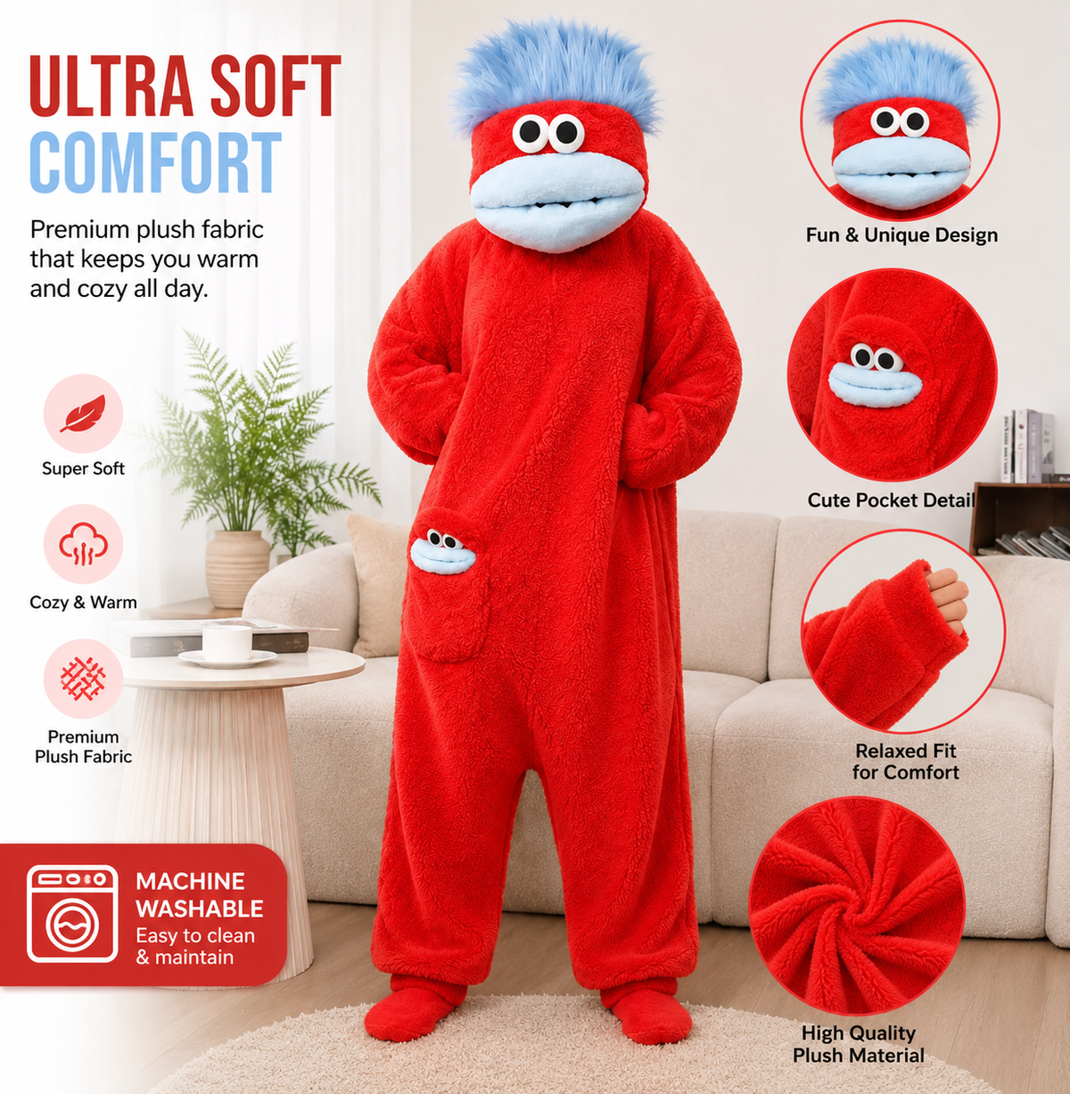 SnuggleGoof™ Plush Character Onesie